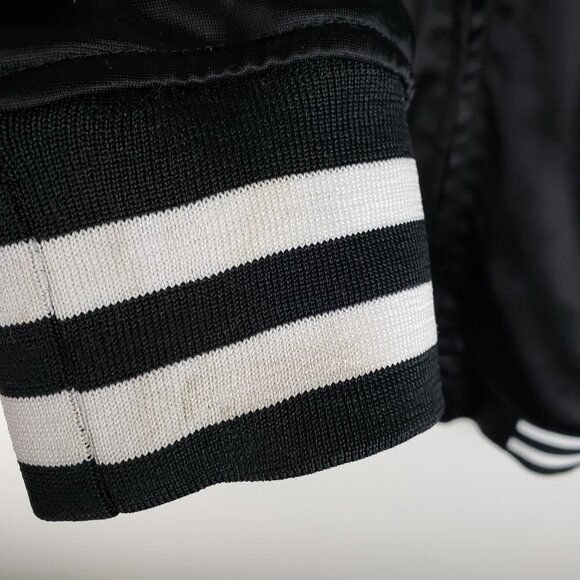 Brooklyn Nets Warmup Jacket NBA Majestic Black Satin Retro Size MT Medium Tall - Picture 8 of 10